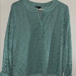 Ann Taylor Lace Circle-Pattern Blouse